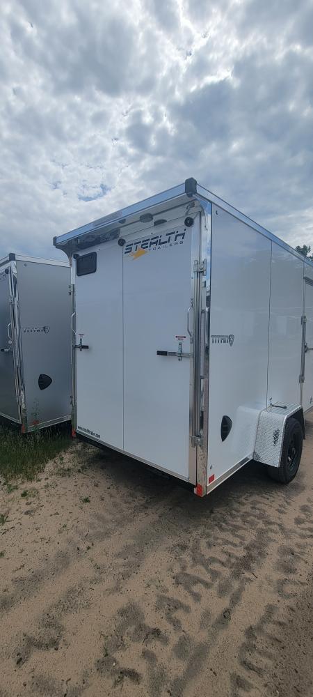 New 2026 Stealth Trailers 6X12 WHITE 3K W/SPOILER 7FT TALL Cargo / Enclosed Trailer