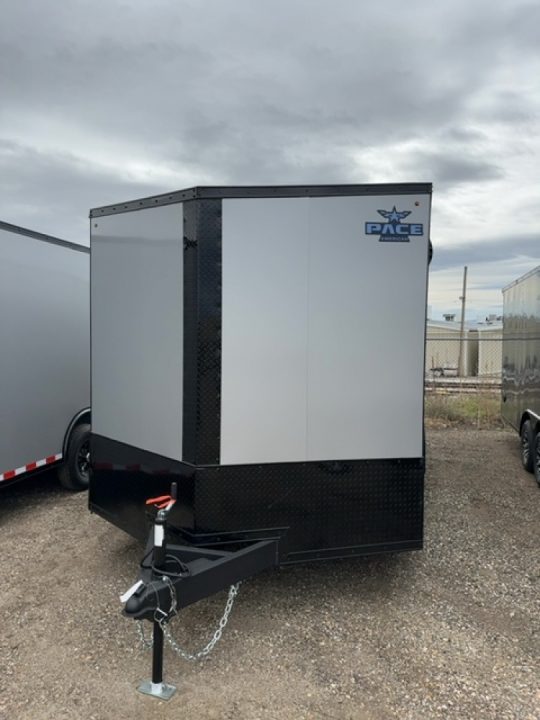 New 2026 Pace American 8.5 x 16 Journey SE Flat Top Sloped V-Nose Car Hauler 10K