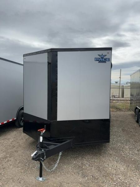 New 2026 Pace American 8.5 x 16 Journey SE Flat Top Sloped V-Nose Car Hauler 10K