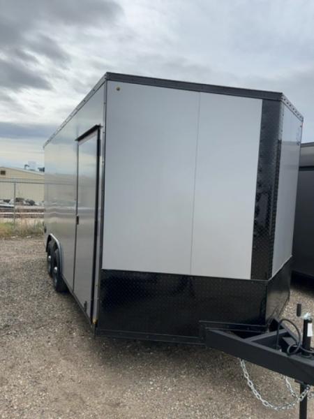 New 2026 Pace American 8.5 x 16 Journey SE Flat Top Sloped V-Nose Car Hauler 10K