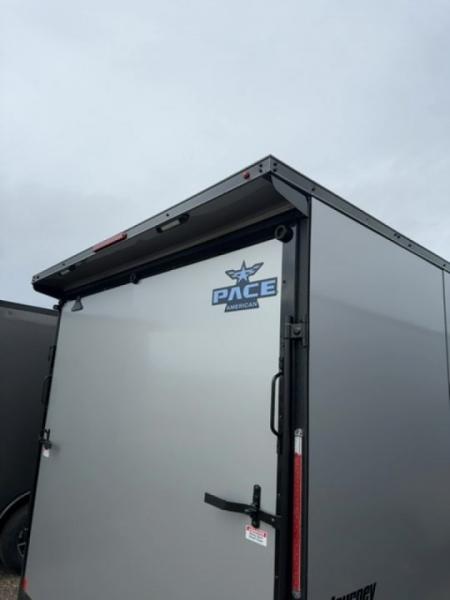 New 2026 Pace American 8.5 x 16 Journey SE Flat Top Sloped V-Nose Car Hauler 10K