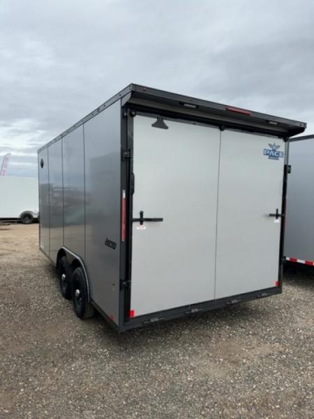New 2026 Pace American 8.5 x 16 Journey SE Flat Top Sloped V-Nose Car Hauler 10K