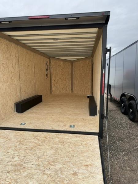 New 2026 Pace American 8.5 x 16 Journey SE Flat Top Sloped V-Nose Car Hauler 10K