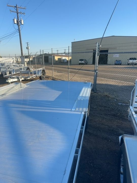 New 2027 Aluma 18' Wide Body Tandem Axle Electric Brake Drive-On Fender Ramp Front Rail Rub Rail Std 5K RTD 14" Aluminum Wheels Utility Trailer