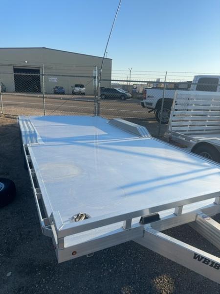 New 2027 Aluma 18' Wide Body Tandem Axle Electric Brake Drive-On Fender Ramp Front Rail Rub Rail Std 5K RTD 14  Aluminum Wheels Utility Trailer