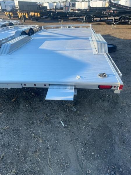 New 2027 Aluma 18' Wide Body Tandem Axle Electric Brake Drive-On Fender Ramp Front Rail Rub Rail Std 5K RTD 14" Aluminum Wheels Utility Trailer