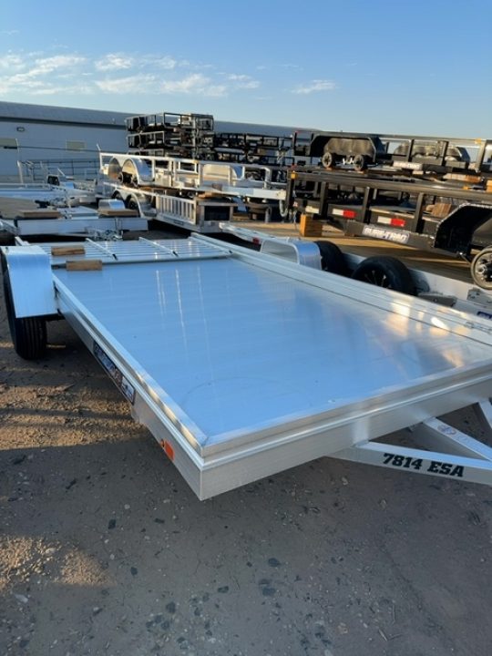 New 2027 Aluma 7814 Aluminum Deck Single Axle Straight Tailgate Utility Trailer