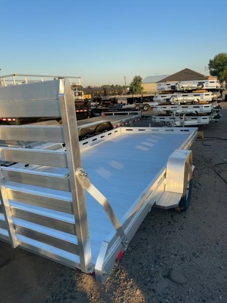 New 2027 Aluma 8015 Single Axel Electric Brake Straight Tailgate Slotted Rail Utility Trailer
