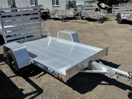 New 2027 Aluma 548 Aluminum Deck Single Axle Straight Tailgate 13" Steel Wheels Utility Trailer