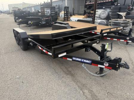 New 2026 Sure-Trac 7 x 18 Tilt Bed Equipment 14K Equipment Trailer