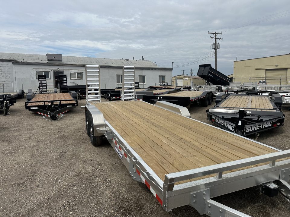 New 2026 Sure-Trac 7 x 22 (20+2) Aluminum Equipment 14K Equipment Trailer