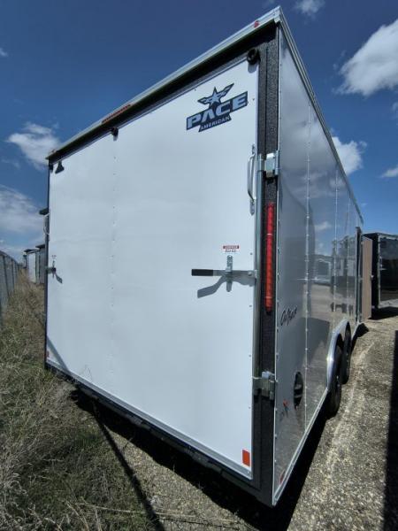 New 2026 Pace American 8.5 x 20 Outback DLX Flat Top V-Nose Car Hauler 10K Car Hauler