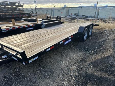 New 2025 Sure-Trac 7 x 20 (18+2) C-Channel Car Hauler Trailer, 7K Car Hauler