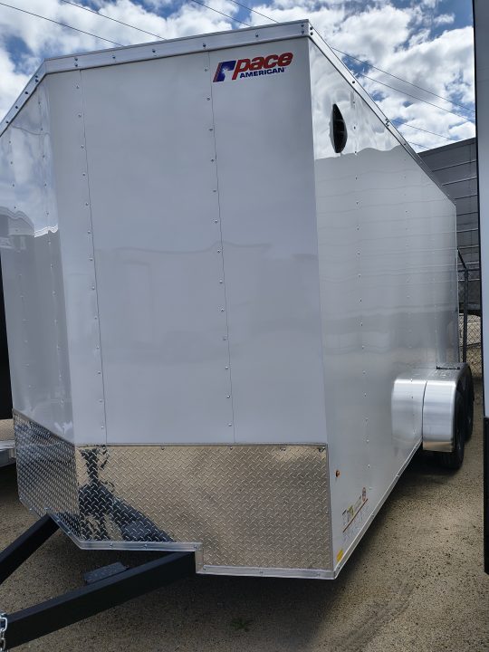 New 2026 Pace American 7 x 16 Outback DLX Flat Top V-Nose 7K Cargo / Enclosed Trailer