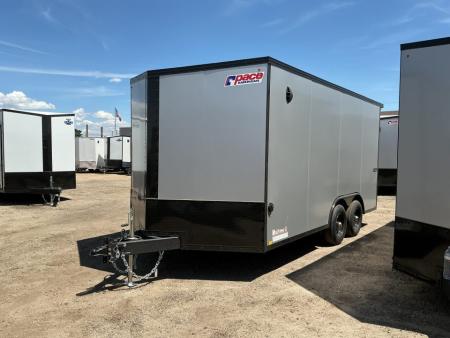 New 2026 Pace American 8.5 x 16 Journey SE Flat Top Sloped VNose 10K Cargo / Enclosed Trailer