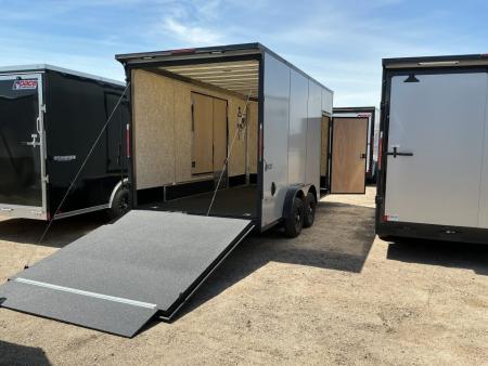New 2026 Pace American 7.5 x 16 Journey SE Flat Top Sloped V-Nose 7K Cargo / Enclosed Trailer