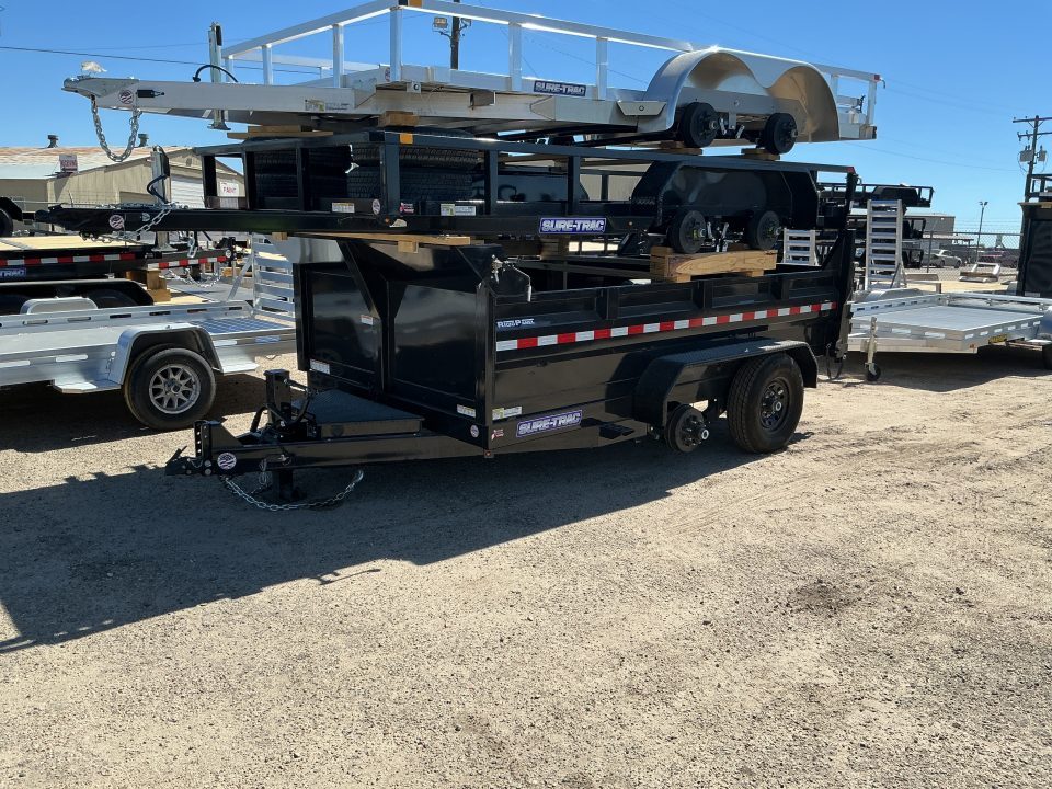 New 2026 Sure-Trac 7 x 12 HD Low Profile Scissor Dump 14K Dump Trailer