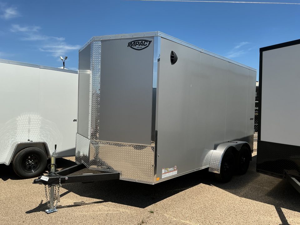 New 2026 Impact Trailers 7 x 14 Quake Flat Top V-Nose 7K Cargo / Enclosed Trailer