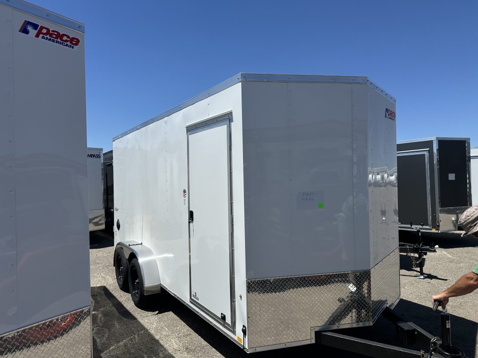 New 2026 Pace American 7 x 16 Outback DLX Flat Top V-Nose 7K Cargo / Enclosed Trailer
