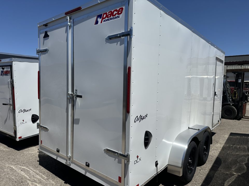 New 2026 Pace American 7 x 16 Outback DLX Flat Top V-Nose 7K Cargo / Enclosed Trailer