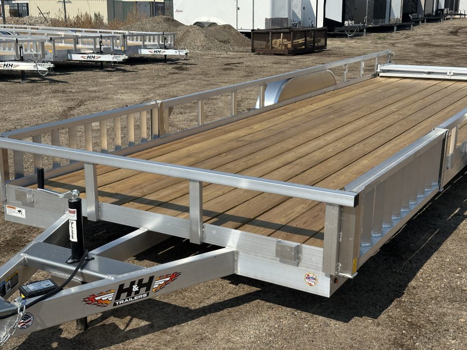 New 2026 H&H Trailers 82x24 Aluminum ATV Trailer, 7K.  Tandem ATV Trailer