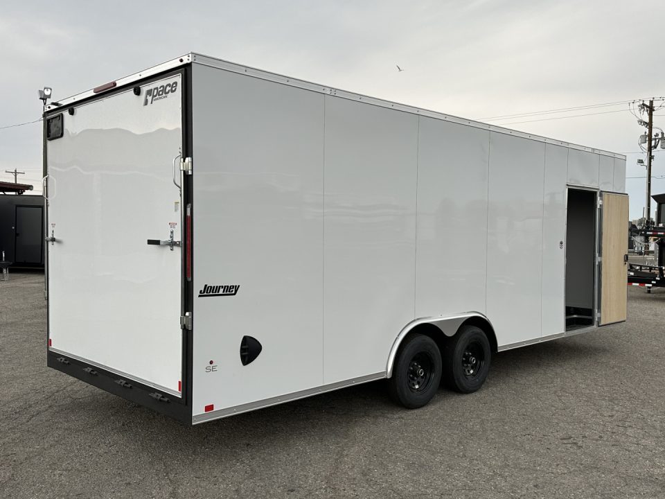 New 2026 Pace American 8.5 x 24 Journey SE Flat Top Sloped V-Nose 10K Cargo / Enclosed Trailer