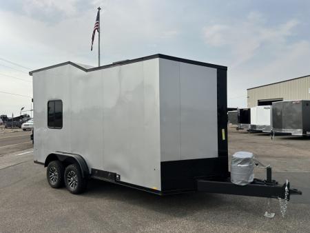New 2025 Pace American 7.5 x 16 Moab Flat Top Sloped V-Nose Enclosed UTV Trailer 10K Cargo / Enclosed Trailer