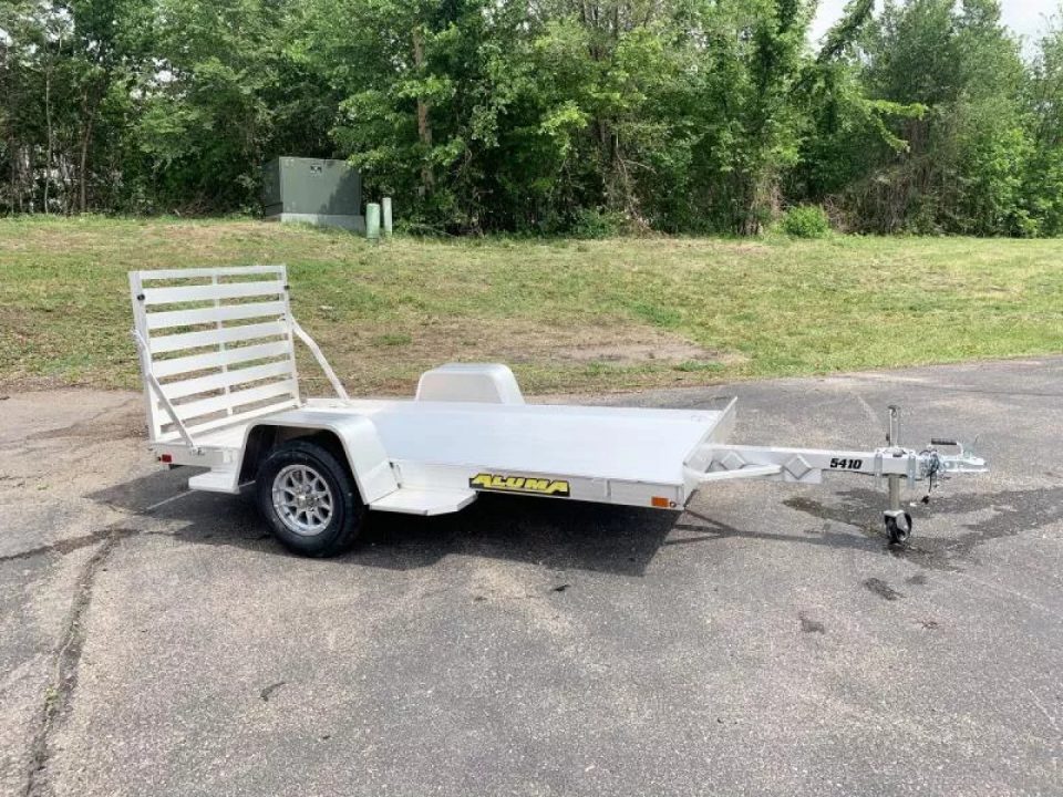 New Aluma 54x10 Open Aluminum Utility Trailer - Full Tailgate