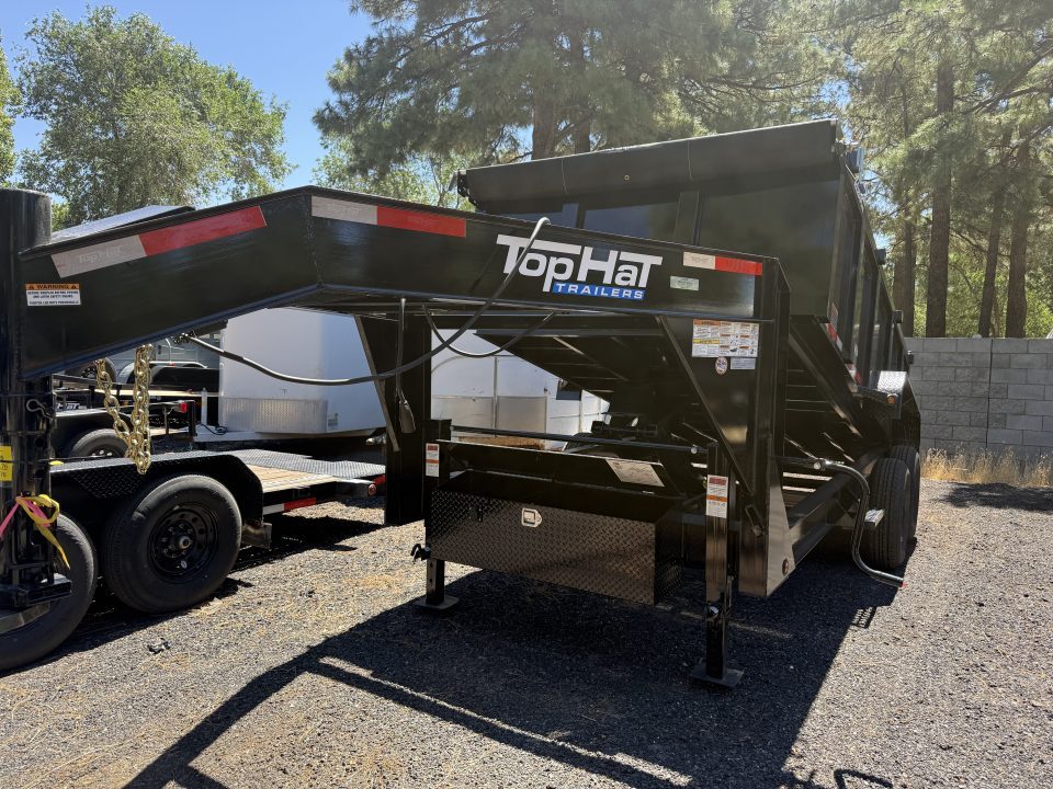 New 2026 Top Hat Trailers 7'X14' Gooseneck Dump Trailer 14000 lb G.V.W. 3' Sides Dump Trailer