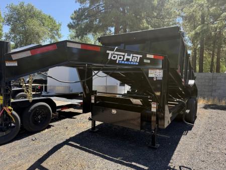 New 2026 Top Hat Trailers 7'X14' Gooseneck Dump Trailer 14000 lb G.V.W. 3' Sides Dump Trailer
