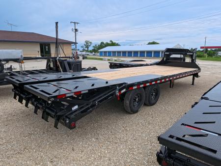 New 2027 Iron Bull 102" x 25' FDG (20+5) Gooseneck Deckover with 2)7K Dexter Straight Axles, F-Adj. Electric Brakes, Rampage Ramps, 4 Weld On D-Rings & 10 Ply Tires
