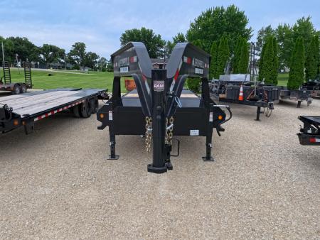 New 2027 Iron Bull 102" x 25' FDG (20+5) Gooseneck Deckover with 2)7K Dexter Straight Axles, F-Adj. Electric Brakes, Rampage Ramps, 4 Weld On D-Rings & 10 Ply Tires