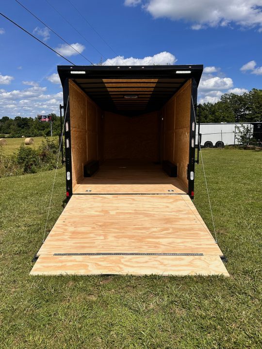 New 2026 Rock Solid 8.5x24 7'6" Interior Car Hauler-5200LB Torsion Axle-Charcoal Poly- Blackout-Enclosed Car Hauler