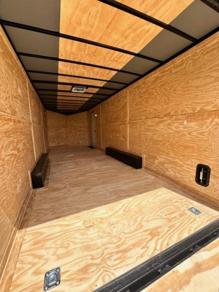 New 2026 Rock Solid 8.5x24 7'6" Interior Car Hauler-5200LB Torsion Axle-Charcoal Poly- Blackout-Enclosed Car Hauler