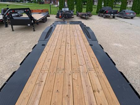 New 2027 Iron Bull 102" x 30' (26 +4) Equipment Trailer with 2)10K Spring Axles, Electric Brakes, 4' Self Cleaning Dove Tail and 4' Rampage Ramps