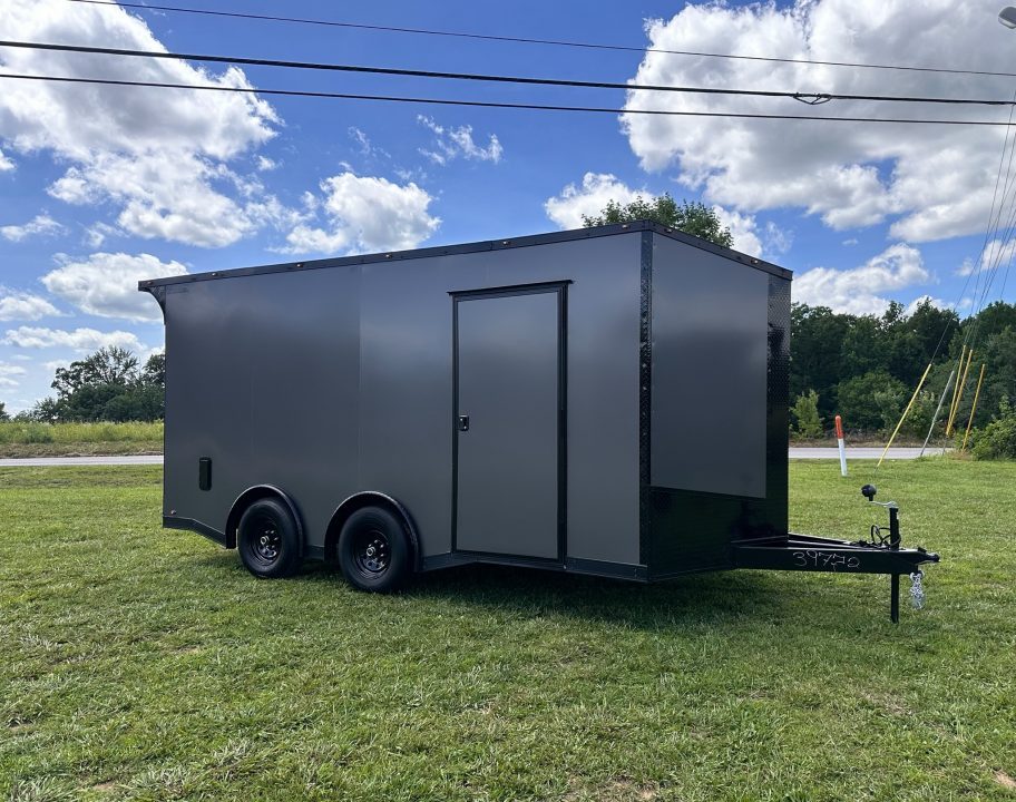 New 2026 Luxe 8.5x16 Race Trailer-Finsihed Interior-5200LB Torsion Axle -RECESSED E-TRACK- Blackout Package