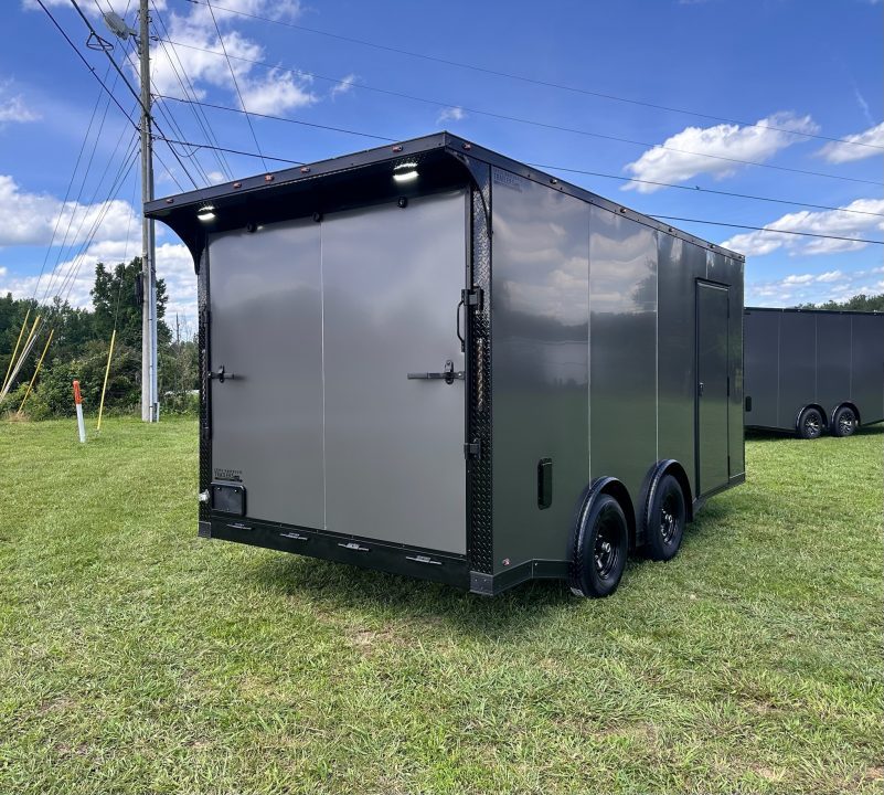 New 2026 Luxe 8.5x16 Race Trailer-Finsihed Interior-5200LB Torsion Axle -RECESSED E-TRACK- Blackout Package