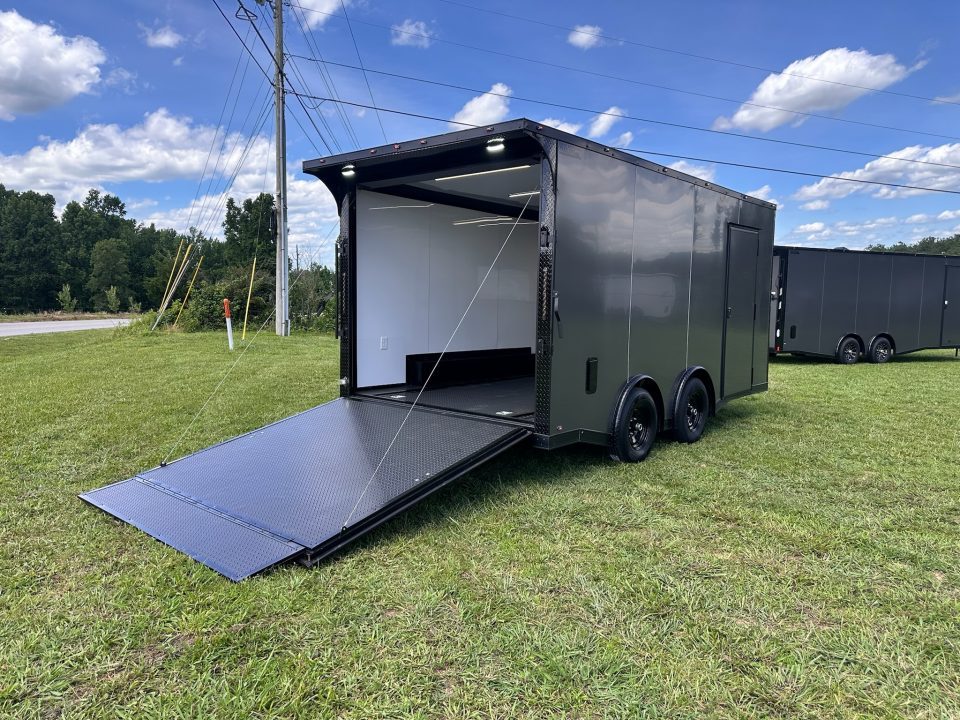 New 2026 Luxe 8.5x16 Race Trailer-Finsihed Interior-5200LB Torsion Axle -RECESSED E-TRACK- Blackout Package