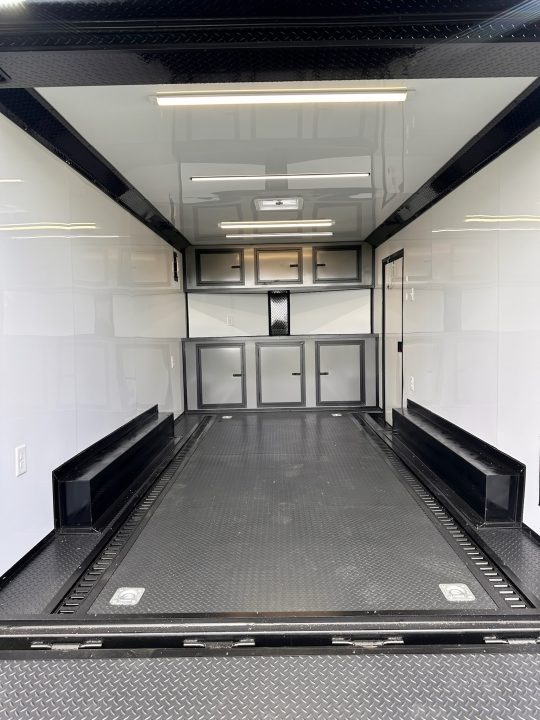 New 2026 Luxe 8.5x16 Race Trailer-Finsihed Interior-5200LB Torsion Axle -RECESSED E-TRACK- Blackout Package