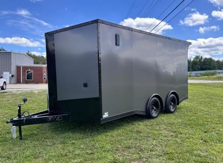New 2026 Luxe 8.5x16 Race Trailer-Finsihed Interior-5200LB Torsion Axle -RECESSED E-TRACK- Blackout Package