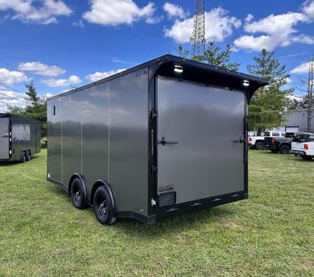 New 2026 Luxe 8.5x16 Race Trailer-Finsihed Interior-5200LB Torsion Axle -RECESSED E-TRACK- Blackout Package