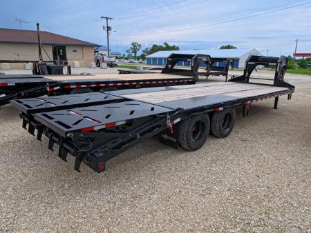 New 2026 Norstar 102"x25' FXG (20+5) Deckover Trailer Gooseneck with 2 -10K Spring Axles, Rampage Ramps, Spare Tire, Mud Flaps and More!
