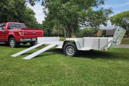 New 2027 Aluma 81x14 ATV Trailer - Full Tailgate and Side Ramps!