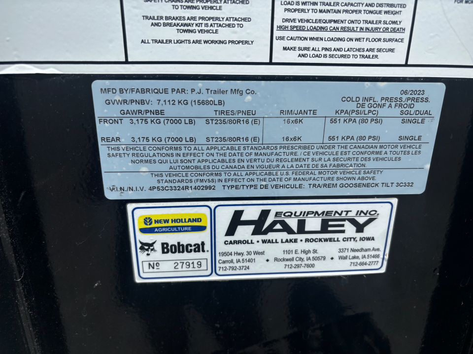Used 2024 PJ Trailers T6 24x6 GN Tilt Trailer