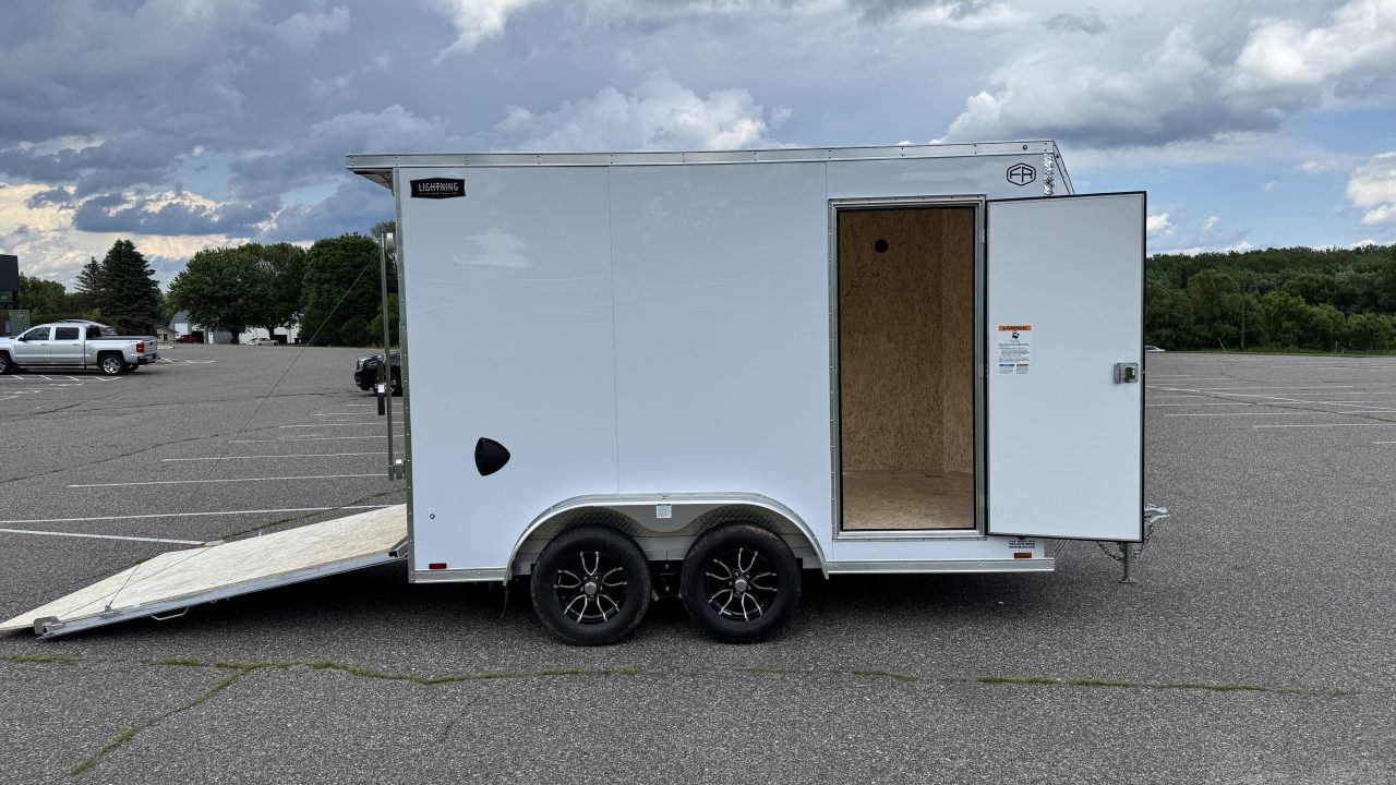 New Lightning 7.5x12 Enclosed Trailer - Rear Ramp!
