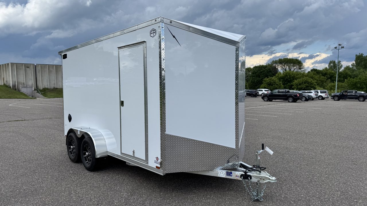 New Lightning 7x14 Aluminum Enclosed Trailer - Ramp Door!