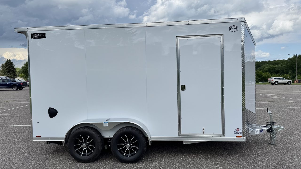 New Lightning 7x14 Aluminum Enclosed Trailer - Ramp Door!