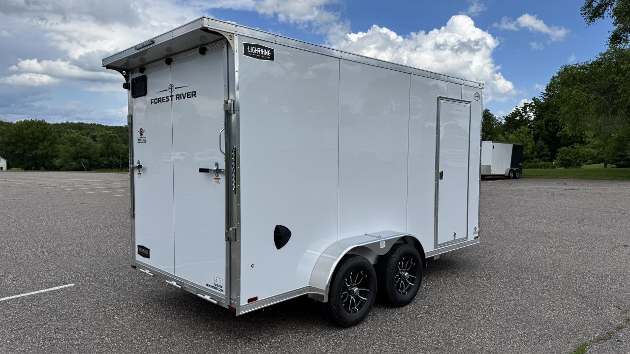 New Lightning 7x14 Aluminum Enclosed Trailer - Ramp Door!
