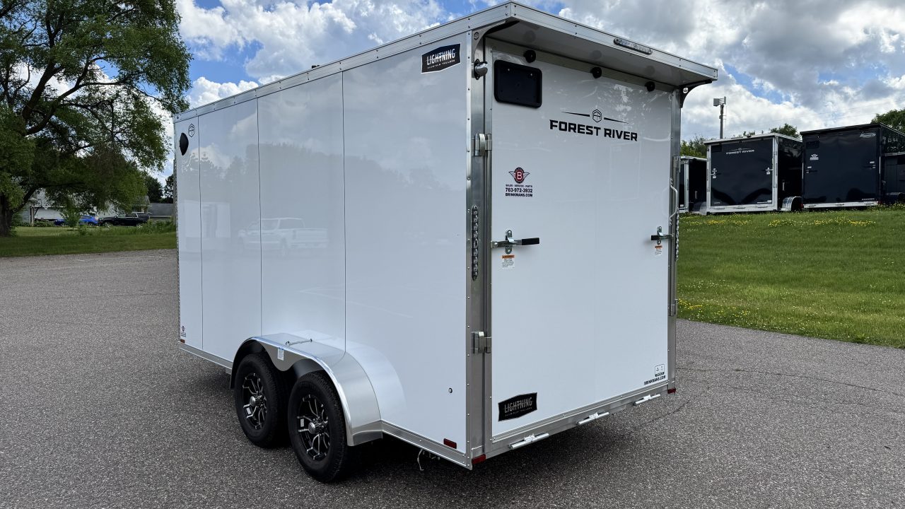 New Lightning 7x14 Aluminum Enclosed Trailer - Ramp Door!