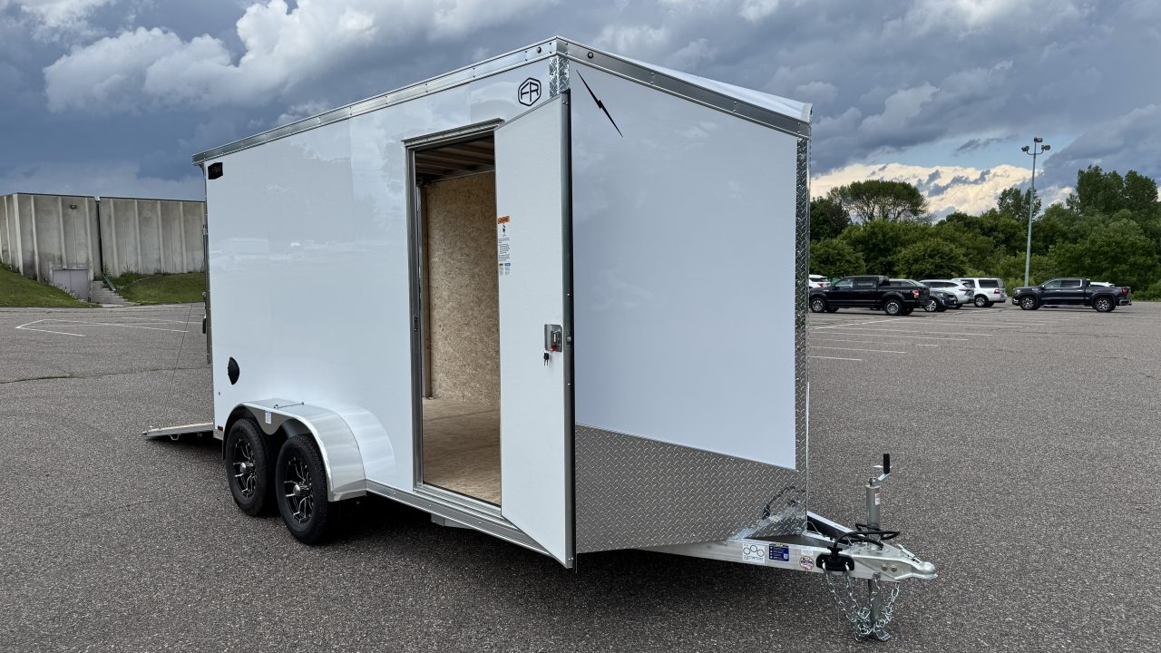 New Lightning 7x14 Aluminum Enclosed Trailer - Ramp Door!